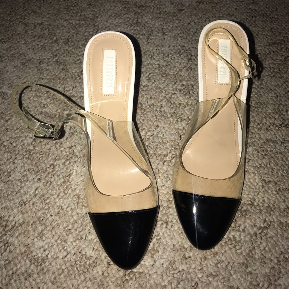 Chanel-Style Partially Clear Heels